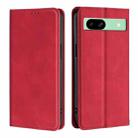 For Google Pixel 8a Skin Feel Magnetic Leather Phone Case(Red) - 1