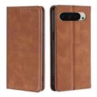 For Google Pixel 9 Skin Feel Magnetic Leather Phone Case(Light Brown) - 1