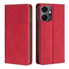 For Itel P55+ 4G Skin Feel Magnetic Leather Phone Case(Red) - 1