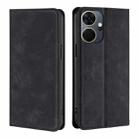 For Itel P55+ 4G Skin Feel Magnetic Leather Phone Case(Black) - 1