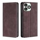 For Itel A50 4G Skin Feel Magnetic Leather Phone Case(Dark Brown) - 1