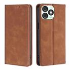 For Itel A50 4G Skin Feel Magnetic Leather Phone Case(Light Brown) - 1