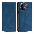 For Itel S24 4G Skin Feel Magnetic Leather Phone Case(Blue) - 1