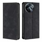 For Itel S24 4G Skin Feel Magnetic Leather Phone Case(Black) - 1