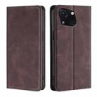 For Itel A50C 4G Skin Feel Magnetic Leather Phone Case(Dark Brown) - 1