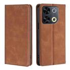 For Itel P65 Skin Feel Magnetic Leather Phone Case(Light Brown) - 1