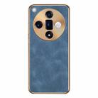 For OPPO Find X7 Electroplating Lambskin Leather Phone Case(Blue) - 1