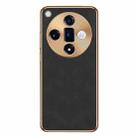 For OPPO Find X7 Electroplating Lambskin Leather Phone Case(Black) - 1