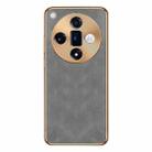 For OPPO Find X7 Electroplating Lambskin Leather Phone Case(Grey) - 1