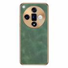 For OPPO Find X7 Ultra Electroplating Lambskin Leather Phone Case(Green) - 1