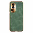 For OPPO Reno10 Pro Global Electroplating Lambskin Leather Phone Case(Green) - 1