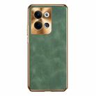 For OPPO Reno9 Pro Electroplating Lambskin Leather Phone Case(Green) - 1