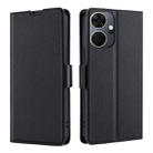 For Itel P55+ 4G Ultra-thin Voltage Side Buckle Horizontal Flip Leather Phone Case(Black) - 1