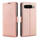 For Google Pixel 9 Ultra-thin Voltage Side Buckle Horizontal Flip Leather Phone Case(Rose Gold) - 1