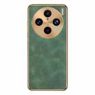 For vivo X100 Pro Electroplating Lambskin Leather Phone Case(Green) - 1