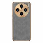 For vivo X100 Pro Electroplating Lambskin Leather Phone Case(Grey) - 1