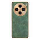 For vivo X100 Electroplating Lambskin Leather Phone Case(Green) - 1