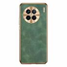 For vivo X90 Pro Electroplating Lambskin Leather Phone Case(Green) - 1