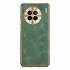 For vivo X90 Electroplating Lambskin Leather Phone Case(Green) - 1