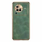 For vivo X80 Pro Electroplating Lambskin Leather Phone Case(Green) - 1