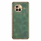 For vivo X80 Electroplating Lambskin Leather Phone Case(Green) - 1