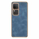 For vivo S18 / S18 Pro Electroplating Lambskin Leather Phone Case(Blue) - 1