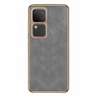 For vivo S18 / S18 Pro Electroplating Lambskin Leather Phone Case(Grey) - 1