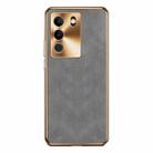 For vivo S17 Electroplating Lambskin Leather Phone Case(Grey) - 1