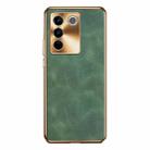 For vivo S16 Pro Electroplating Lambskin Leather Phone Case(Green) - 1