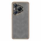 For Huawei Pura 70 Pro / 70 Pro+ Electroplating Lambskin Leather Phone Case(Grey) - 1