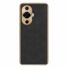 For Huawei nova 12 Lite / 12 Active Electroplating Lambskin Leather Phone Case(Black) - 1