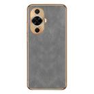 For Huawei nova 12 Lite / 12 Active Electroplating Lambskin Leather Phone Case(Grey) - 1