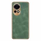 For Huawei nova 12 Pro / 12 Ultra Electroplating Lambskin Leather Phone Case(Green) - 1