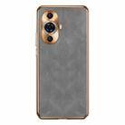 For Huawei nova 11 Pro / 11 Ultra Electroplating Lambskin Leather Phone Case(Grey) - 1