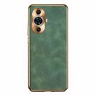 For Huawei nova 11 Electroplating Lambskin Leather Phone Case(Green) - 1