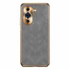 For Huawei nova 10 Pro Electroplating Lambskin Leather Phone Case(Grey) - 1