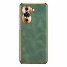 For Huawei nova 10 Electroplating Lambskin Leather Phone Case(Green) - 1