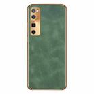 For Huawei nova 7 Pro Electroplating Lambskin Leather Phone Case(Green) - 1