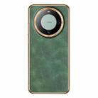 For Huawei Mate 60 Pro Electroplating Lambskin Leather Phone Case(Green) - 1