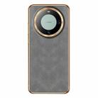 For Huawei Mate 60 Pro Electroplating Lambskin Leather Phone Case(Grey) - 1