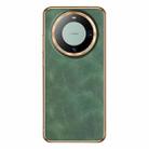 For Huawei Mate 60 Electroplating Lambskin Leather Phone Case(Green) - 1