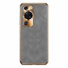 For Huawei P60 / P60 Pro Electroplating Lambskin Leather Phone Case(Grey) - 1