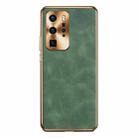 For Huawei P40 Pro Electroplating Lambskin Leather Phone Case(Green) - 1