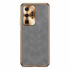 For Huawei P40 Pro Electroplating Lambskin Leather Phone Case(Grey) - 1
