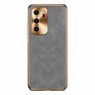For Huawei P40 Electroplating Lambskin Leather Phone Case(Grey) - 1