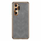 For Huawei P30 Pro Electroplating Lambskin Leather Phone Case(Grey) - 1