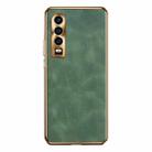 For Huawei P30 Electroplating Lambskin Leather Phone Case(Green) - 1