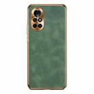 For Huawei nova 8 Electroplating Lambskin Leather Phone Case(Green) - 1