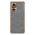 For Huawei nova 8 Electroplating Lambskin Leather Phone Case(Grey) - 1