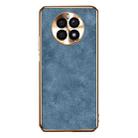 For Huawei Mate 50 Pro Electroplating Lambskin Leather Phone Case(Blue) - 1